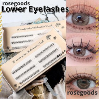 Rosegoods1 ขนตาล่าง รูปตัว W หางปลาจําลองธรรมชาติ คลัสเตอร์เดี่ยว ขนตาล่าง ขนตาผสม ขนตายาว เครื่องมือแต่งหน้า ขนตาล่าง สีดํา ขนตาผู้หญิง