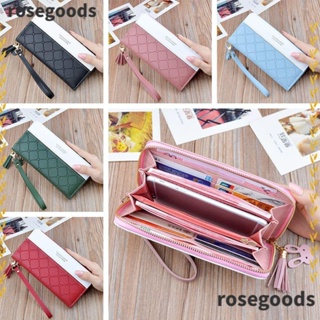 Rosegoods1 กระเป๋าสตางค์ กระเป๋าคลัทช์ หนัง PU มีซิป อเนกประสงค์ สําหรับผู้หญิง