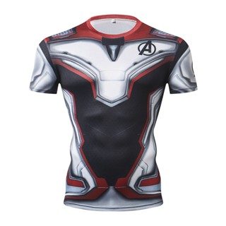 เสื้อยืดแขนสั้น พิมพ์ลาย Marvel Avengers 4 Quantum Combat สําหรับผู้ชาย