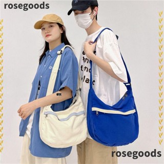 Rosegoods1 กระเป๋าสะพายไหล่ ผ้าแคนวาส ทรงเกี๊ยว ความจุขนาดใหญ่ แฟชั่นสําหรับผู้ชาย