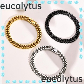 Eucalytus1 Miami Cuban สร้อยข้อมือสเตนเลส ยาว 19 ซม. 21 ซม. 8 มม. เครื่องประดับแฟชั่น สําหรับผู้ชาย