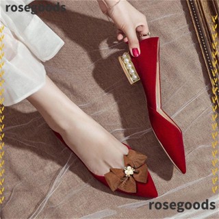 Rosegoods1 2 ชิ้น คลิปรองเท้า ผู้หญิง ที่ถอดออกได้ โบว์ริบบิ้น เสน่ห์ หัวเข็มขัด