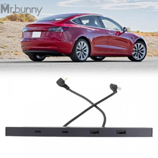 อะไหล่ฮับ USB 27W 4 พอร์ต สีเทา แบบเปลี่ยน สําหรับ Tesla Model 3 Y