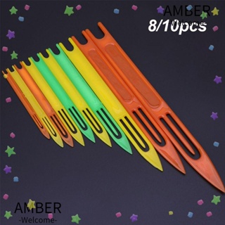 Amber เข็มพลาสติก ทนทาน สุ่มสี สําหรับตกปลา 8 10 ชิ้น