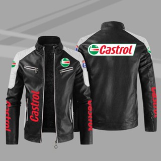 Castrol LOGO jacket windbreaker car shop custom leather long-sleeved thin rainproof jacket