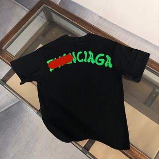 KA09 BLGA mens T-shirt summer luxury correct version green embroidery three-dimensional letter logo simple handsome round neck loose T