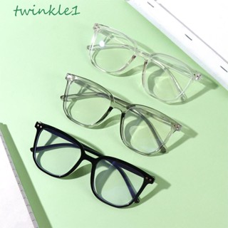 Twinkle1 แว่นตาป้องกันแสงสีฟ้า แว่นตามินิมอล สําหรับผู้ชาย เลนส์ใส แว่นตาคอมพิวเตอร์เกาหลี แว่นตาสี่เหลี่ยม แว่นตาผู้ชาย