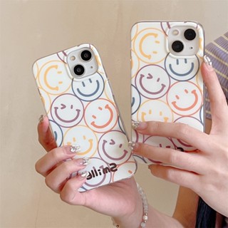 เคสโทรศัพท์มือถือแบบนิ่ม กันกระแทก ลายหน้ายิ้มน่ารัก สําหรับ IPhone 13 12 11 Pro Max 14promax