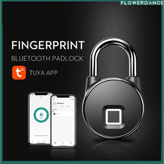 กุญแจลายนิ้วมือ Keyless Lock, Tuya App Remote Unlock Waterproof Keyless Smart Door Lock Waterproof Anti-theft Luggage Lock For Home Office flower