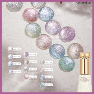 Miss Gooey Set 12 สียาทาเล็บกาว Uv Super Bright Cat Eye Gel Polish 2023 เจลทาเล็บเพชรระยิบระยับสีขาวยอดนิยมสำหรับร้านทำเล็บ cod
