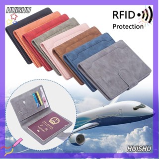 Hs RFID กระเป๋าสตางค์ ใส่หนังสือเดินทาง บัตรเครดิต แบบพกพา