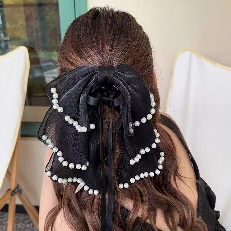 กิ๊บติดผมหางม้า ประดับโบว์ ริบบิ้นไข่มุก สไตล์แฟรี่ สําหรับผู้หญิง ราคา ถูกที่สุด ดีลบีเคเค แกลเลอรีภาพที่ 8