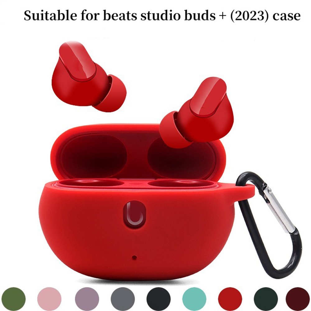 ฝาครอบสําหรับ 2023 ใหม่ Beats Studio Buds + เคสซิลิโคน Anti-Lost เคสกันกระแทกสําหรับ Beats Studio Buds Case พร้อมพวงกุญแจ