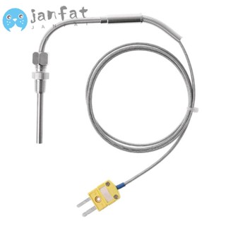 Janfat เทอร์โมคัปเปิล ชนิด K สเตนเลส พร้อมเกลียว NPT 1/8 นิ้ว เซนเซอร์อุณหภูมิ สายเคเบิลยาว 2 เมตร 0-1250 ℃ โพรบเซนเซอร์เชื่อมต่อท่อไอเสียแก๊ส