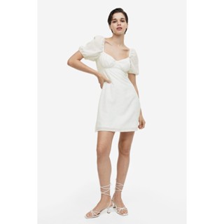 H&amp;M  Woman Puff-sleeved crêpe dress 1144747_4