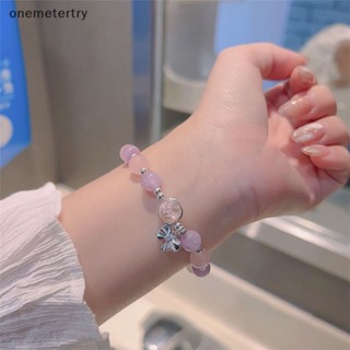 Onem สร้อยข้อมือ ประดับลูกปัดคริสตัล หินตาแมวเทียม สีเงิน เครื่องประดับแฟชั่น สําหรับผู้หญิง