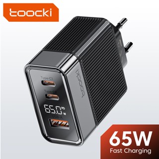 Toocki ที่ชาร์จโทรศัพท์ดิจิทัล หน้าจอ PD 65W GaN USB ชาร์จเร็ว 14 Type C สําหรับ Xiaomi Samsung