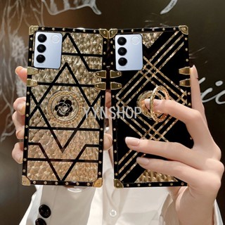 Yyn เคสโทรศัพท์มือถือ กันกระแทก พร้อมแหวนนิ้ว ประดับเพชร สําหรับ Vivo V27 Pro 5G V27e