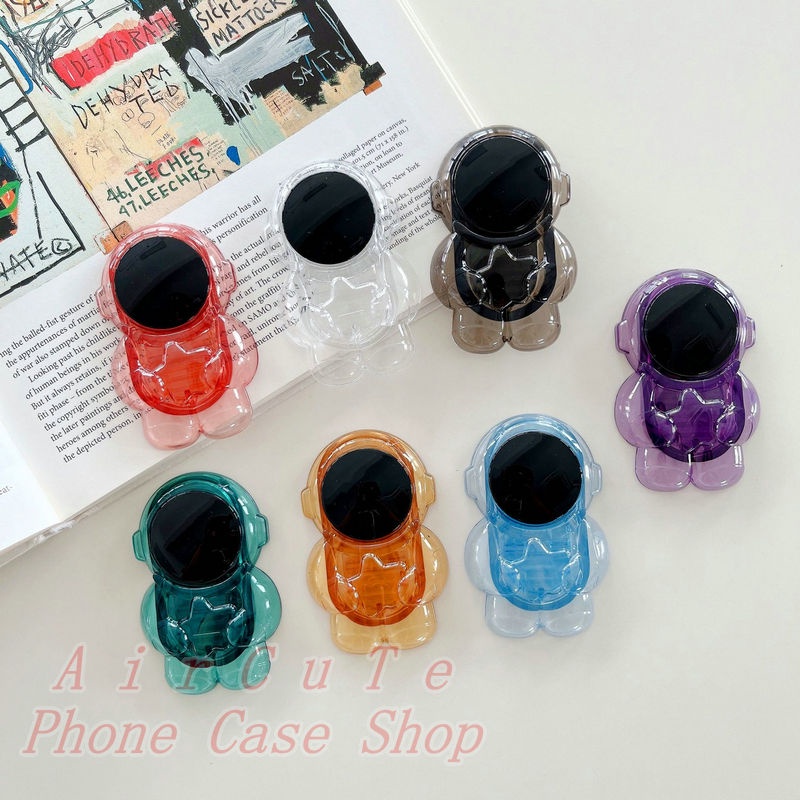 เคส Transparent Astronaut Bracket Stand Holder Popsocket For Phone Case