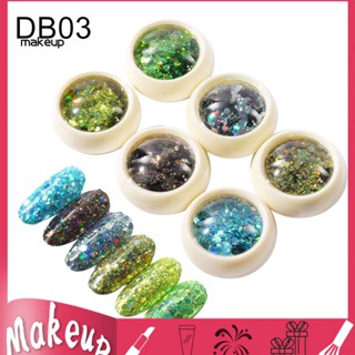 [Mk] ผงกลิตเตอร์เลื่อม สําหรับตกแต่งเล็บ DIY 6 ชิ้น