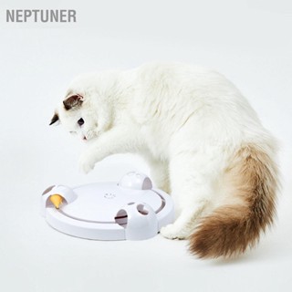  NEPTUNER Catch Mouse Cat Turntable Interactive Speed ​​แมวหมุนได้ของเล่นจานหมุนพร้อมรูเมาส์ 3 รูสำหรับของเล่นแมวสัตว์เลี้ยง