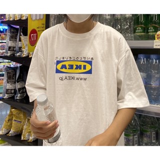 เสื้อยืดผ้าฝ้าย เสื้อยืด Oversize ลายIKEA