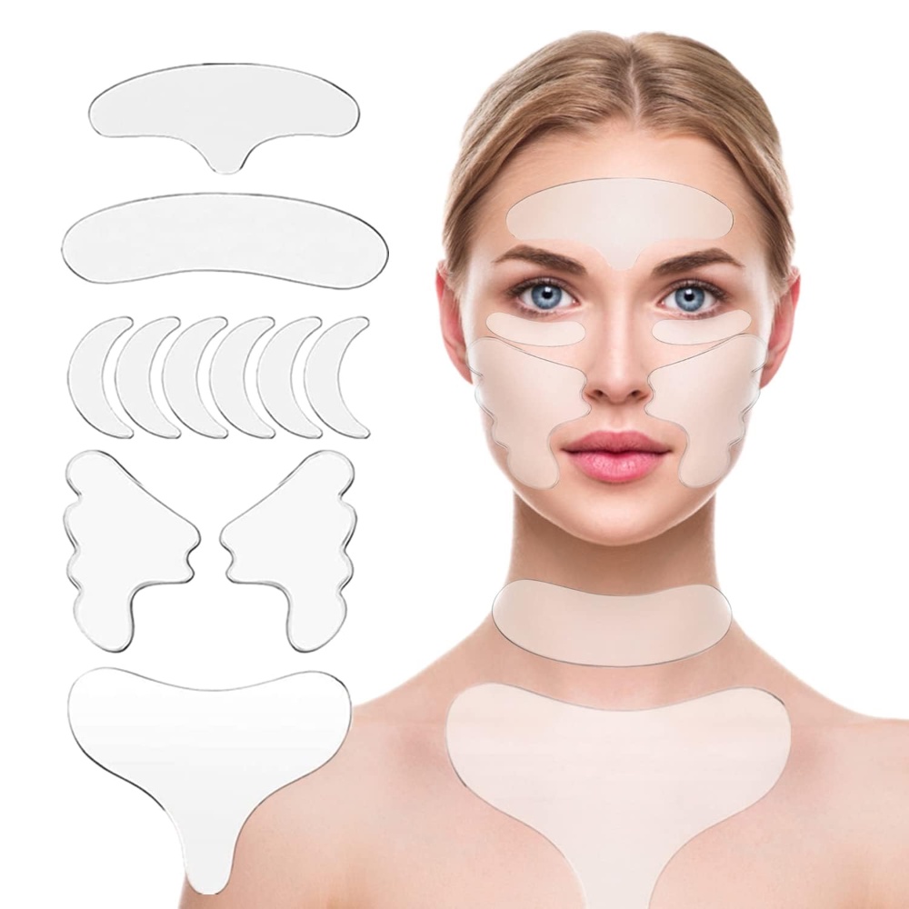 11 ชิ ้ นนํามาใช ้ ใหม ่ ซิลิโคนแพทช ์ Anti Rimpel แผ ่ นสติกเกอร ์ Face หน ้ าผากคอ Eye สติกเกอร ์ Skin Care Patch