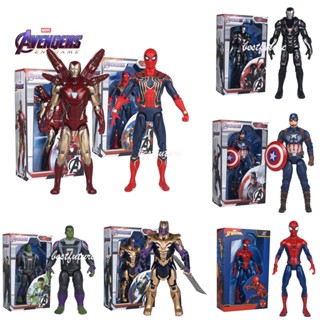 โมเดลฟิกเกอร์ Marvel Avengers Superhero Iron Spider Man Thanos Iron Man Captain America Thor Hulk ของเล่นสะสม