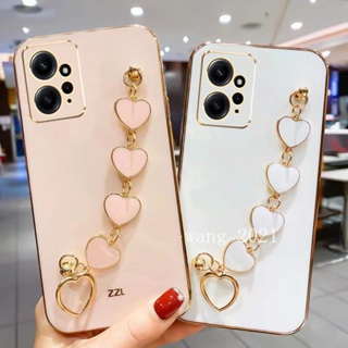 2023 New Casing เคส Redmi Note12 Note 12S Note 12 Pro+ Plus 4G 5G Phone Case Straight Edge with Love Bracelet All Inclusive Soft Case Back Cover เคสโทรศัพท