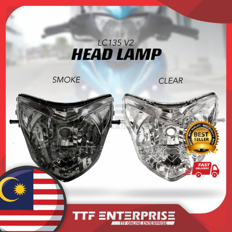 YAMAHA LC135 V2 V3 HEAD LAMP (CLEAR/SMOKE) LC LC135 NEW
