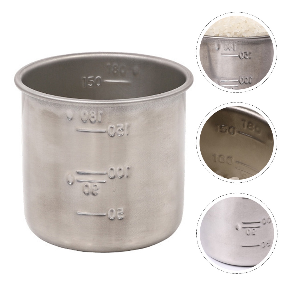 ถ้วยตวงสแตนเลส Mutitool เครื่องมือวัดหม้อหุงข้าว Scale Toning Scoop Metal,