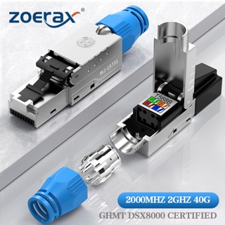 Zoerax Cat6a Cat8 สายเคเบิลเชื่อมต่ออีเธอร์เน็ต RJ45 โลหะ 22AWG-24AWG 1 ชิ้น