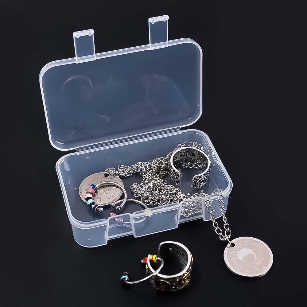 กล่องพลาสติกใส ทรงสี่เหลี่ยม ขนาดเล็ก สําหรับเก็บเครื่องประดับ ต่างหู - รูปที่ 3