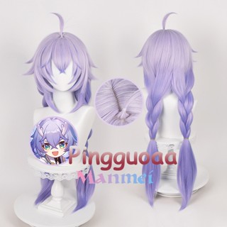 Manmei Honkai: Star Rail Bailu Cosplay Wig 85cm Long Purple Gradient Wig Cosplay Anime Wigs Heat Resistant Synthetic Wigs