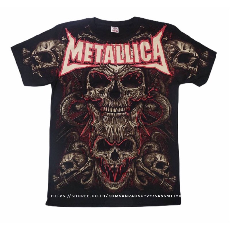 QIเสื้อวง Metallica Overprint  เสื้อยืดวง Metallica ovp