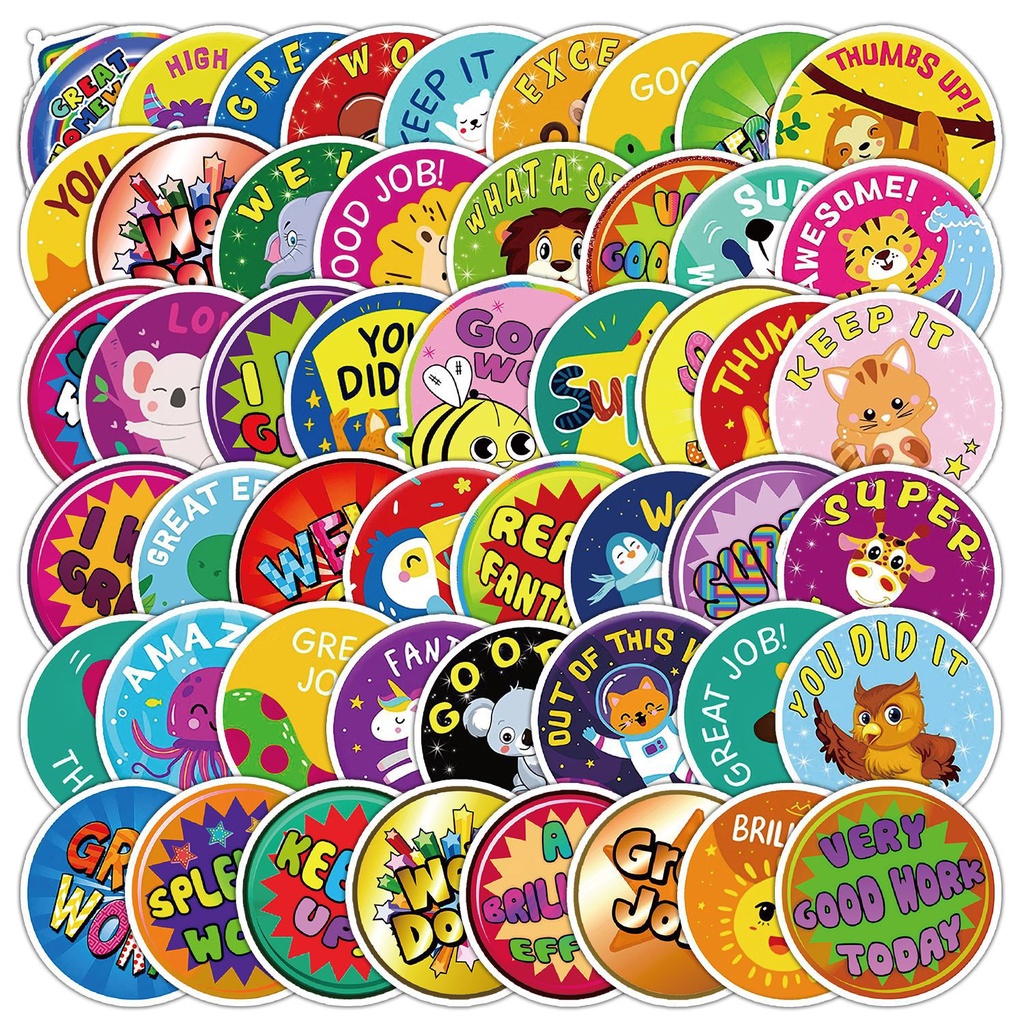 ❉ Funny English Kids Reward Series 04 Emoji Slang Stickers ❉ 50Pcs/Set DIY Fashion Waterproof Doodle
