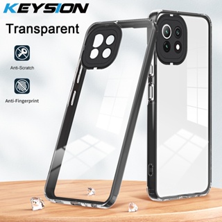 Keysion เคสโทรศัพท์มือถือ ซิลิโคน TPU ใส PC กันกระแทก สําหรับ Xiaomi Mi 11 Lite 5G NE Mi 11 Lite 5G