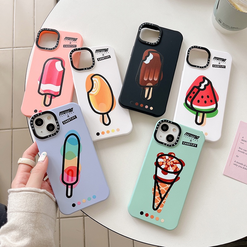 เคสโทรศัพท์ ซิลิโคนนุ่ม ผิวด้าน กันกระแทก ลายไอศกรีม ฤดูร้อน สําหรับ iPhone 14 13 12 11 Pro MAX IX XS MAX XR 7 8 Plus