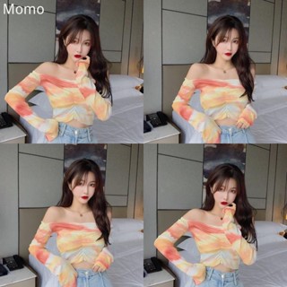 momo~เกาหลี ดาว เหมือนกัน ด้านบน เสื้อยืดแขนสั้นเซ็กซี่ เกาหลี เวอร์ชั่น แน่ เซ็กซี่ ด้านบน MQ152