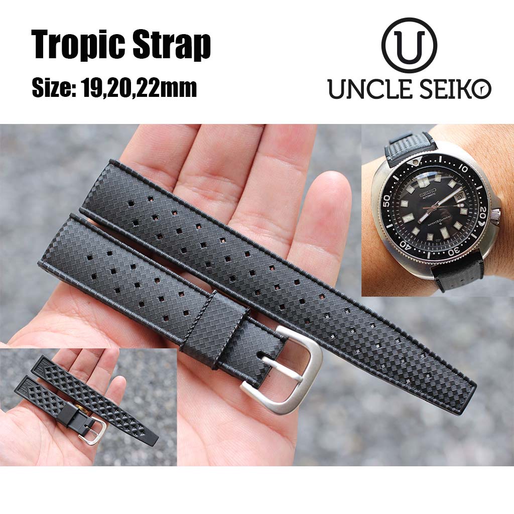 สายนาฬิกา สายยาง Uncle Seiko Tropic Strap สีดำ