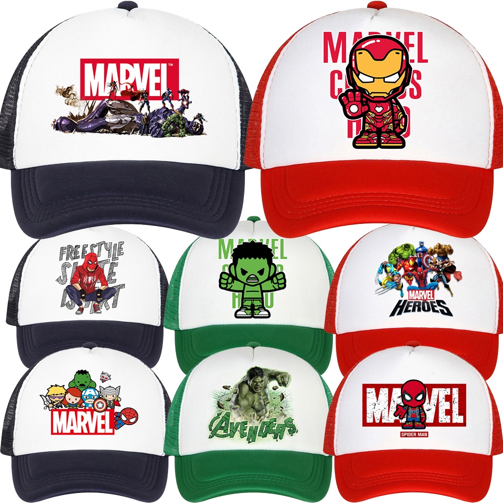 Marvels หมวกหมวก Headwear Travel Casual Sunshade Iron Spider Man Hip Hop หมวกเบสบอลของขวัญวันเกิด