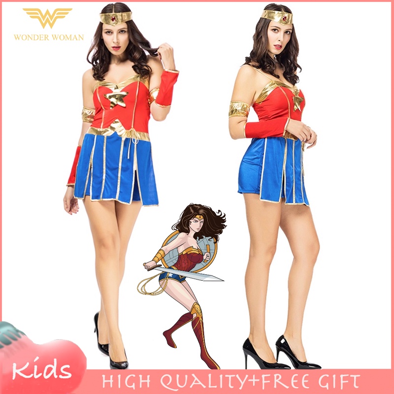 ชุดบอดี้สูท ชุดคอสเพลย์ Superhero Wonder Woman เหมาะกับเทศกาลฮาโลวีน สําหรับผู้ใหญ่ และผู้หญิง