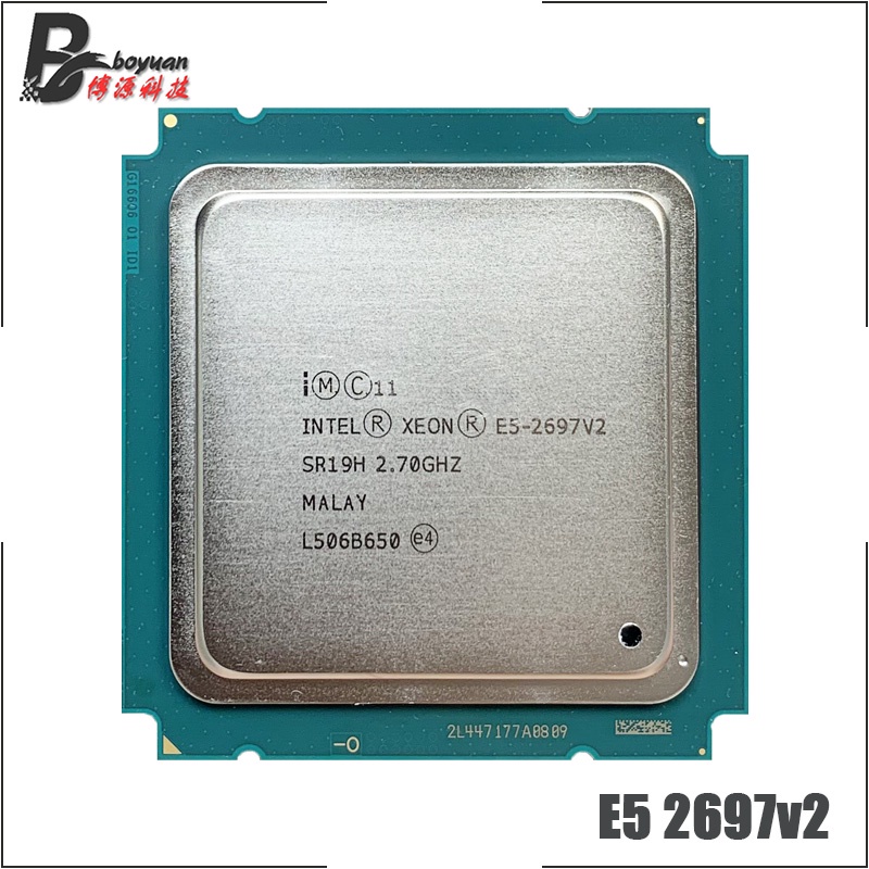 หน่วยประมวลผล CPU Intel Xeon E5-2697v2 E5 2697v2 E5 2697 v2 2.7 GHz ใช้สิบสองแกน ยี่สิบสี่เกลียว 30M 130W LGA 2011