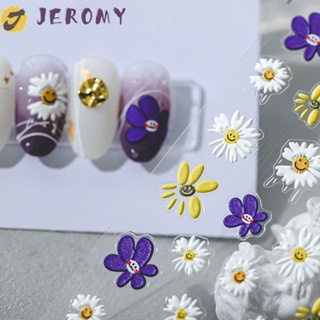 Jeromy สติกเกอร์ ลายการ์ตูนหมีพูห์ เดซี่ 5D มีกาวในตัว สําหรับตกแต่งเล็บ DIY