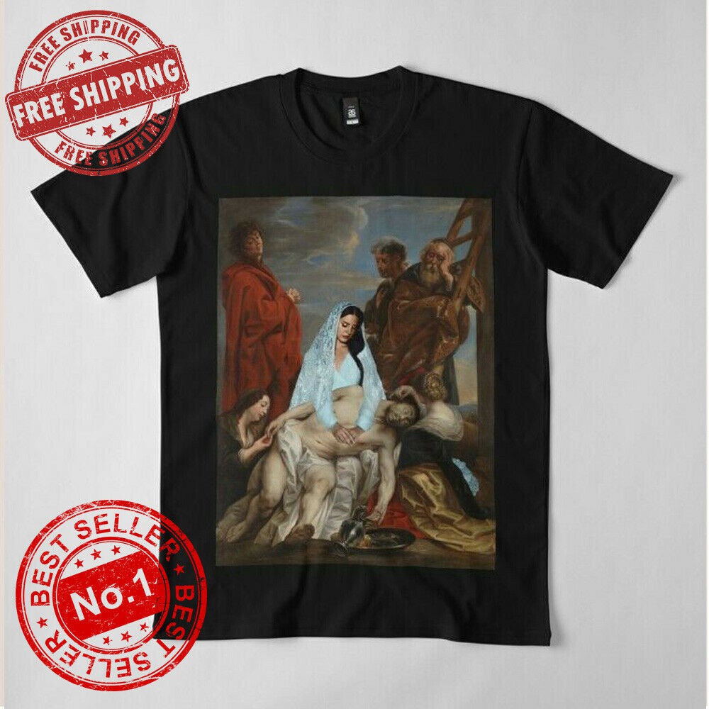 GOOD TYเสื้อยืดวินเทจเสื้อยืด พิมพ์ลาย Lana Del Rey As Virgin Mary Pieta In Magnificent เหมาะกับของข