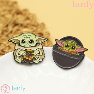 Lanfy เข็มกลัดโลหะรูปเอเลี่ยนน่ารักสําหรับตกแต่งเสื้อผ้าเด็ก