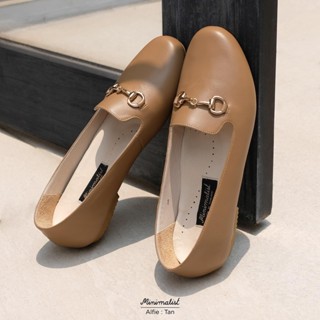 𝐌𝐈𝐍𝐈𝐌𝐀𝐋𝐈𝐒𝐓 รองเท้าหนังวัวรุ่น Alfie (Tan) ทรง loafer หน้าเท้ากว้างใส่สบาย