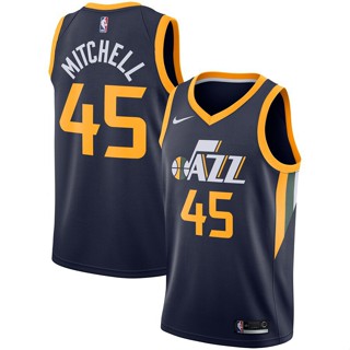 เสื้อกีฬาบาสเก็ตบอล ลายทีม Nba Utah Jaz Donovan Mitchell Player Swingman Jersey