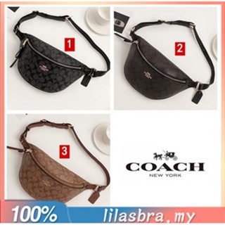 Coach F48740 กระเป๋าคาดเอวผู้หญิง สไตล์คลาสสิก ปิดซิป กระเป๋าด้านในขนาดเล็ก แบบพกพา 48740