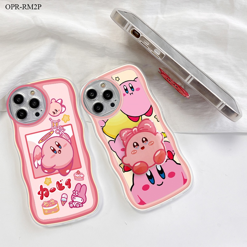 Realme C15 C25 C25S C12 C11 C2 C1 2 3 5 Pro 2021 เคสเรียวมี สำหรับ Case Anime Kirby Wavy Bracket เคสโทรศัพท์ Full Cover Soft Phone Casing  【Free Holder】